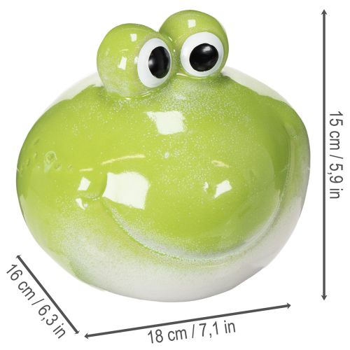 Article Figurine décorative grenouille, adorable figurine en céramique pour décorer une table de salon, 18 cm
