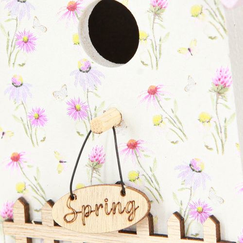Article Décoration de Printemps Nichoir Lilas Blanc H11cm 3 Pcs