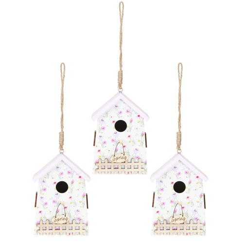 Article Décoration de Printemps Nichoir Lilas Blanc H11cm 3 Pcs
