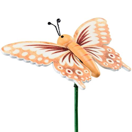 Floristik24 Bouchon à fleurs papillons décoratifs en bois sur bâton 23cm 16 pièces