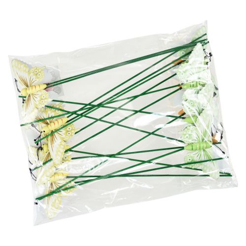 Floristik24 Bouchon à fleurs papillons décoratifs en bois sur bâton 23cm 16 pièces