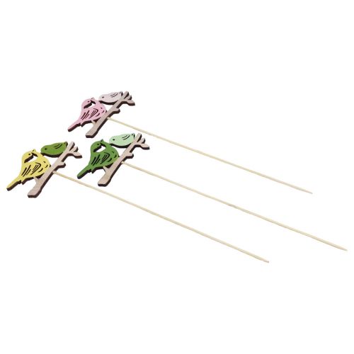 Article Décoration de printemps en forme de bouchon de fleur en bois pour décoration d&#39;oiseau 7 × 10 cm 12 pièces