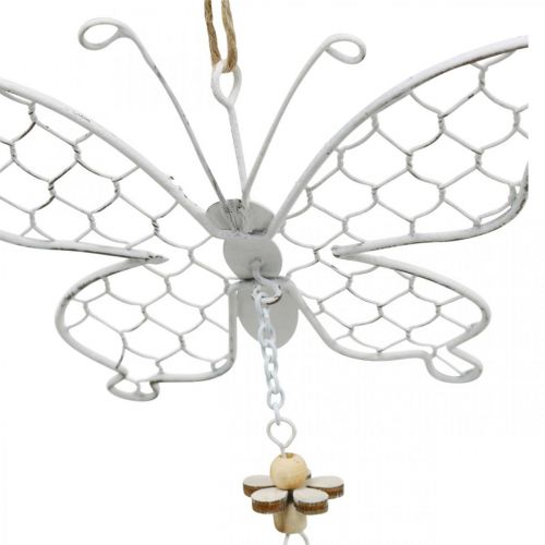 Floristik24 Décoration de printemps, papillons en métal, Pâques, pendentif de décoration papillon 2pcs