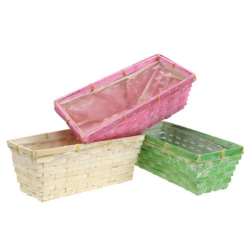 Paniers de printemps carrés multicolores 25x12x9cm 6pcs