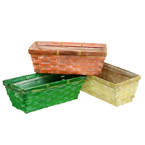 Floristik24 Panier à ressort 25x13x9cm orange, jaune, vert 6pcs