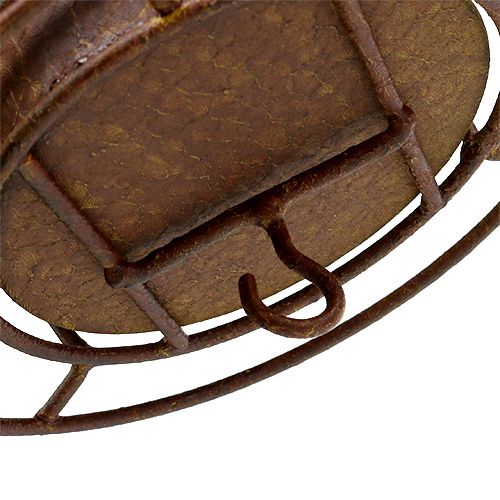 Floristik24 Mangeoire à oiseaux à suspendre rouge, grille Ø16cm H40cm