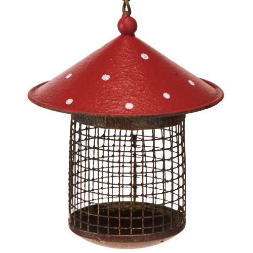 Article Station d'alimentation oiseaux mouche agaric métal à suspendre 14cm 2pcs