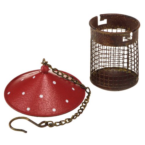 Article Station d'alimentation oiseaux mouche agaric métal à suspendre 14cm 2pcs