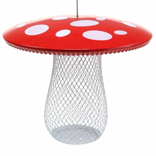 Floristik24 Mangeoire champignon à suspendre métal Ø22cm H20cm