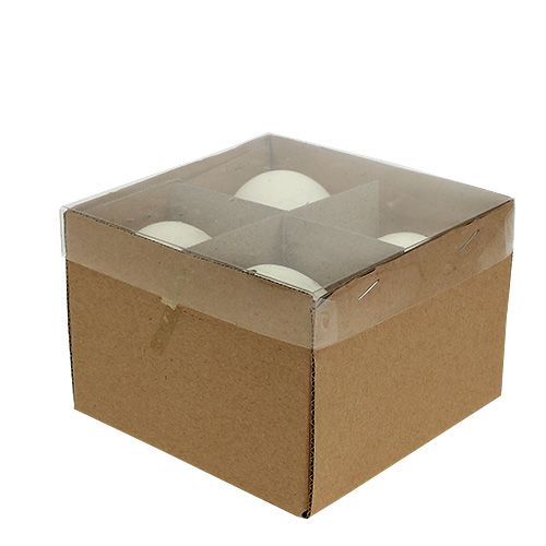 Floristik24 Oeufs d&#39;Oie Blanc 7cm 4pcs