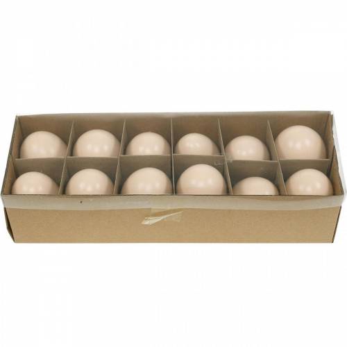Floristik24 Oeufs d'oie oeufs soufflés à la crème décoration de Pâques 12 pcs