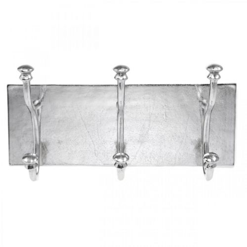 Floristik24 Porte-manteau avec 3 crochets, barre de crochet pour accrocher, crochets décoratifs en métal aspect vintage argent L46cm