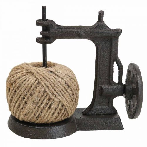 Floristik24 Porte-fil décoratif machine à coudre en fonte 17x10x5cm