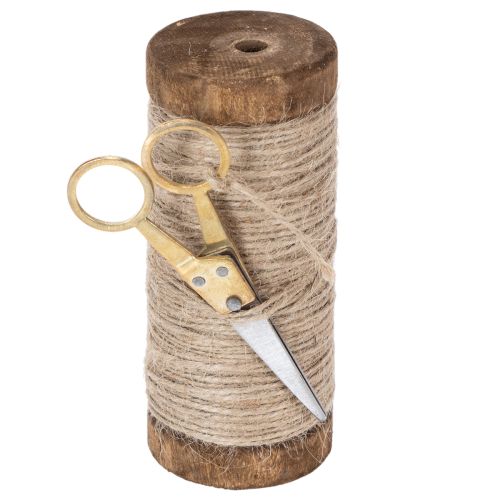 Article Bobine de laine avec ciseaux décoratifs Ø6,5 cm H15 cm (2 pièces) Style vintage