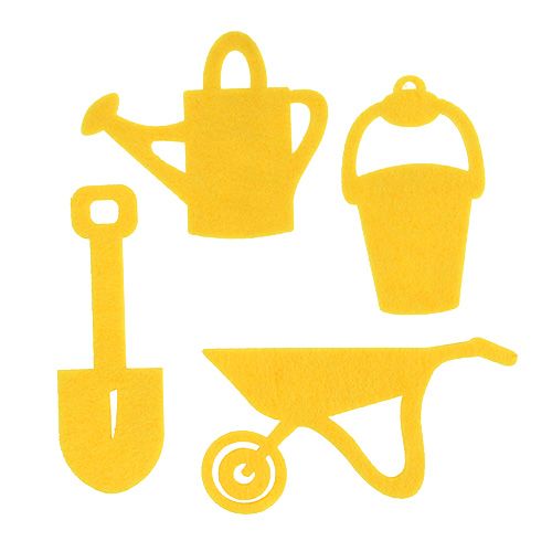 Accessoires de jardinage en feutrine jaune 24 p.