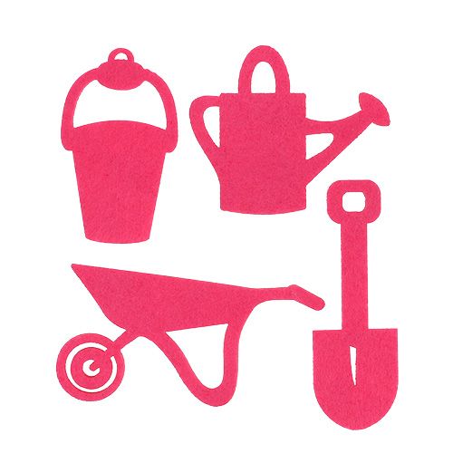 Floristik24 Outils de jardin feutre rose 24 pcs