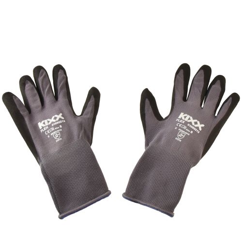 Gants de jardinage Taille 8 EN 2121X Gris Noir Bleu Nylon