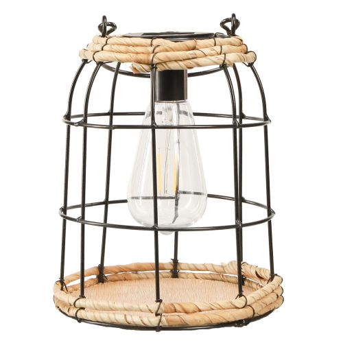 Article Lanterne de Jardin Lampe Solaire de Jardin Métal Noir Ø17cm
