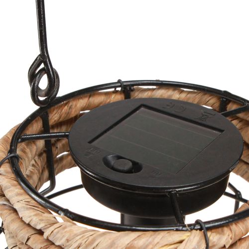 Article Lampe de Jardin Solaire Métal Noir Naturel Ø18cm H29cm
