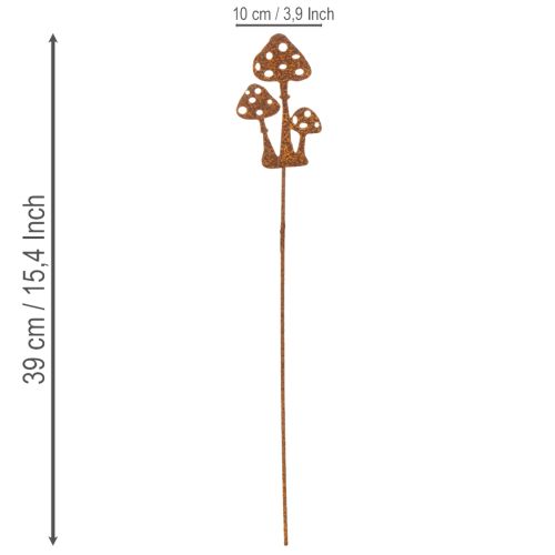 Tuteur de jardin en acier patiné, tuteur décoratif pour amanite tue-mouches, 10 cm, lot de 6 | Floristik24.be