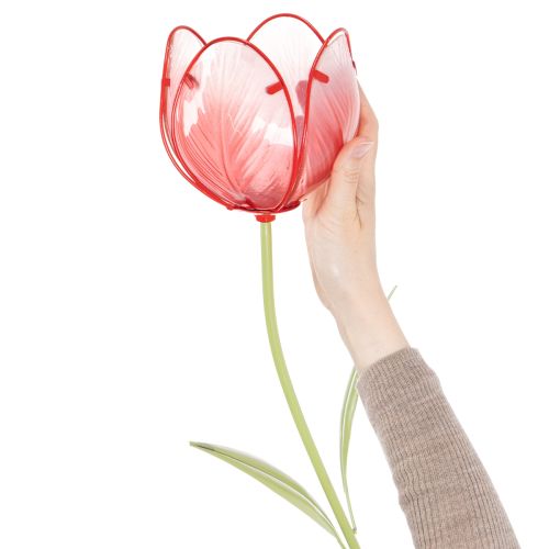 Article Tuteur tulipe en verre pour jardin - Décoration élégante pour jardin et balcon, 94 cm