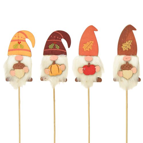 Floristik24 Piquets de jardin Gnome Décoration d&#39;automne Bois Assorti 39cm 8 pcs