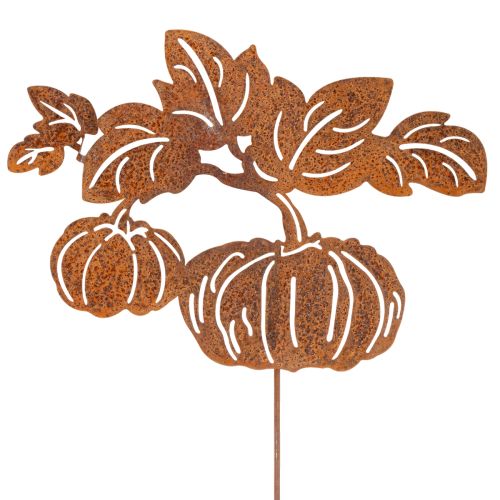 Article Tuteur de jardin à motif citrouille, décoration en métal, finition rouille, 100 cm