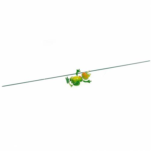 Floristik24 Piquet de Jardin Roi Grenouille avec Ressort en Métal Vert, Jaune, Doré H68.5cm