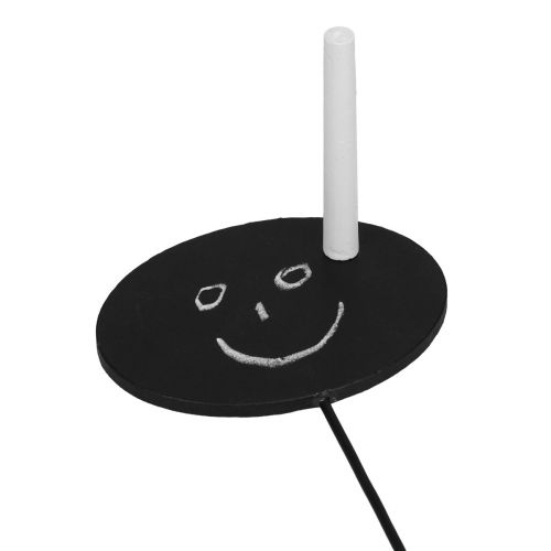 Article Piquets de jardin Petits panneaux bois ovale Noir 17,5cm 12pcs