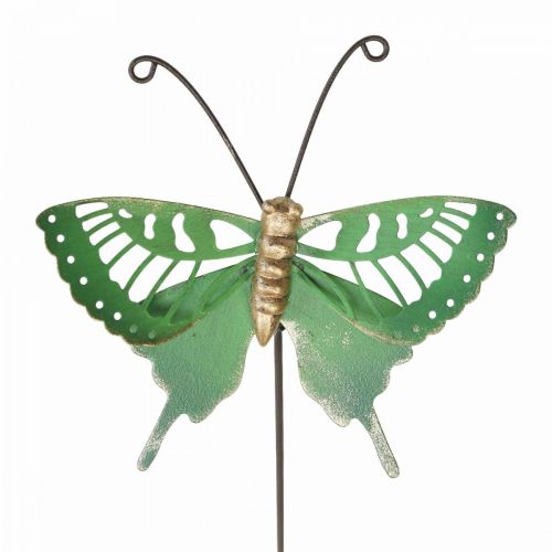 Floristik24 Piquet de Jardin Métal Papillon Vert Or 12x10/46cm