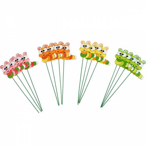 Article Piquet de jardin chenille fleur piquet décoration de printemps décoration d&#39;été 16 pièces