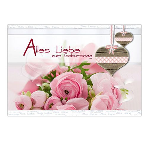 Floristik24 Carte Anniversaire &quot;Alles Liebe&quot; 6St