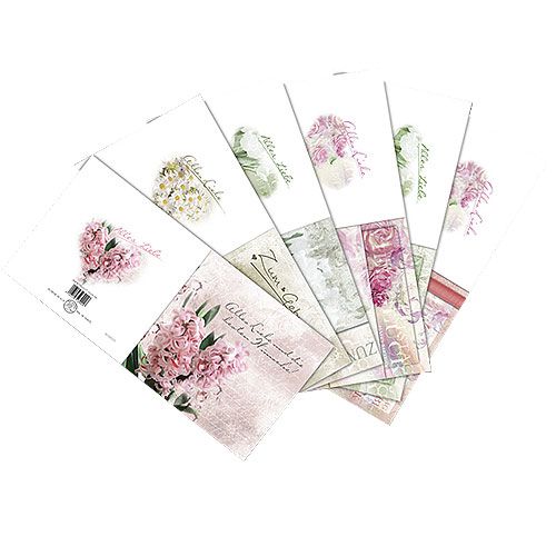 Floristik24 Cartes d'anniversaire avec enveloppe 10.5cm x 10.5cm 6pcs