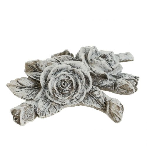 Article Rose pour décoration funéraire polyrésine 10cm x 8cm 6 pcs