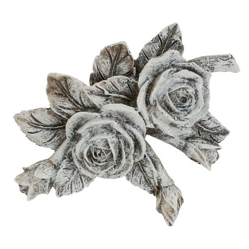 Article Rose pour décoration funéraire polyrésine 10cm x 8cm 6 pcs