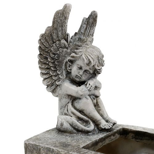 Floristik24 Jardinière avec ange gris 17cm