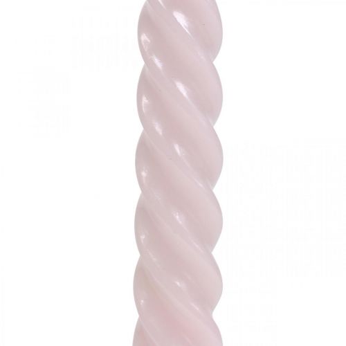 Floristik24 Bougies torsadées bougies spirales rose Ø2.2cm H30cm 2pcs