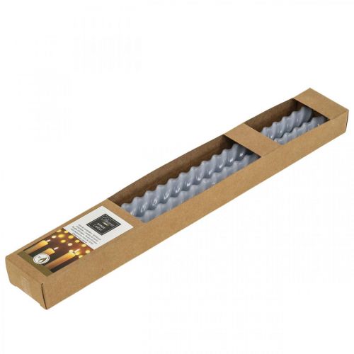 Floristik24 Bougies torsadées bougies coniques bleu clair Ø2.2cm H30cm 2pcs