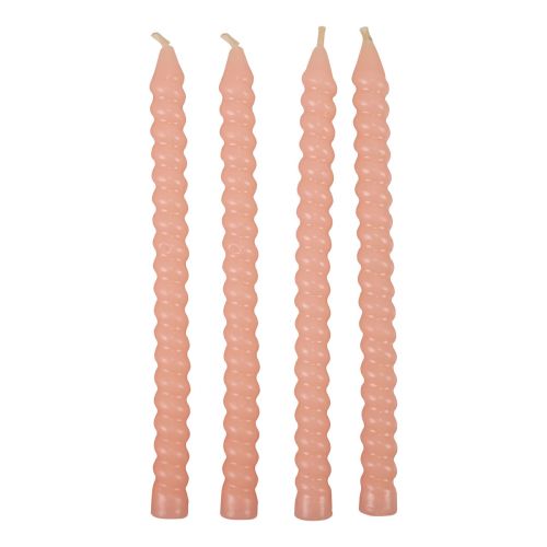 Bougies torsadées bougies spirales rose clair Ø1,4cm H18cm 4pcs