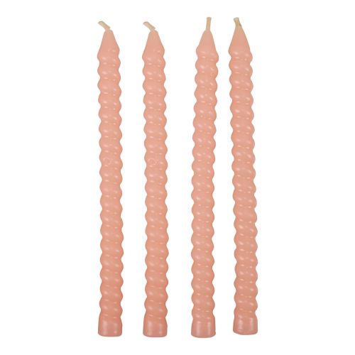 Article Bougies torsadées bougies spirales rose clair Ø1,4cm H18cm 4pcs