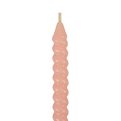 Article Bougies torsadées bougies spirales rose clair Ø1,4cm H18cm 4pcs