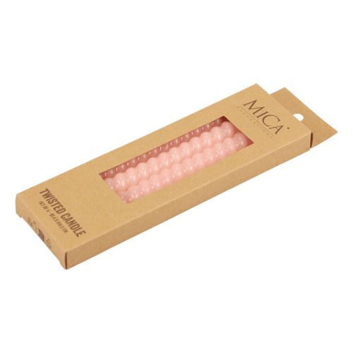 Article Bougies torsadées bougies spirales rose clair Ø1,4cm H18cm 4pcs