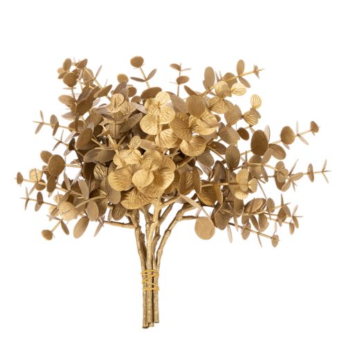 Eucalyptus artificiel, branche décorative dorée pour décoration de table, 24 cm | Floristik24.be