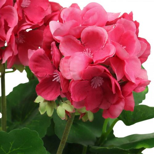 Article Fleur artificielle de géranium rose fleur de balcon artificielle 7 fleurs H38cm