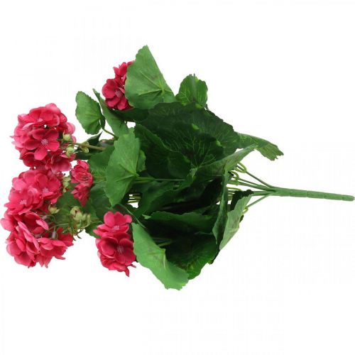 Article Fleur artificielle de géranium rose fleur de balcon artificielle 7 fleurs H38cm