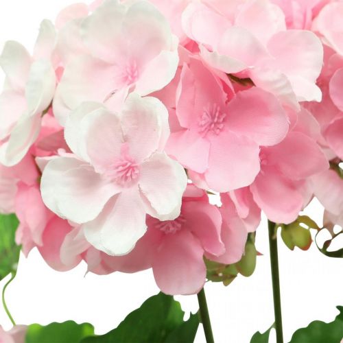 Article Fleur artificielle de géranium Buisson de géranium rose artificiel 7 fleurs H38cm