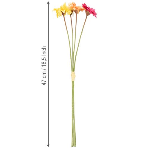 Article Bouquet de gerberas artificiels pour une décoration fraîche et facile d'entretien, 47 cm, 32 pièces