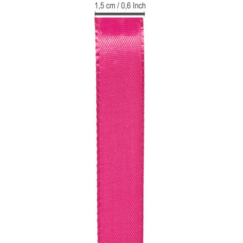 Article Ruban cadeau et décoration rose 15 mm x 50 m