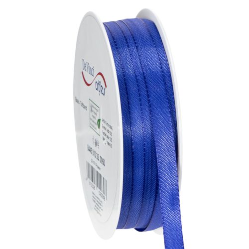 Floristik24 Ruban cadeau et décoratif, ruban en taffetas, 10 mm x 50 m, bleu foncé
