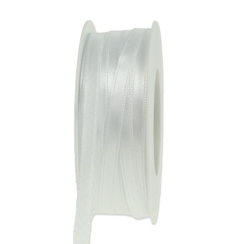 Ruban cadeau décoratif blanc 6 mm 50 m